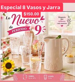 Jarra y 8 Vasos  Nueva Línea Wildflowers Especial $150.00 Princess House Ventas Finales