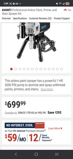 Brand new airless paint sprayer. It is pretty much the equivalent of the Graco 390 airless print sprayer