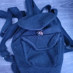 Mini Black Handmade Backpack