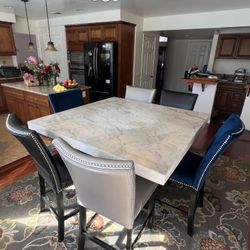 Marble Dining Table + 6 Chairs – $350 (Pickup This Weekend)