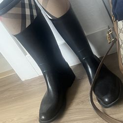 Authentic Burberry Rain Boots Size 7.5-8 Used Once No Box Or Bag 