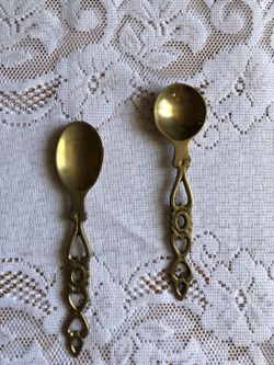 Welsh Love Spoons - 6 Brass Spoons