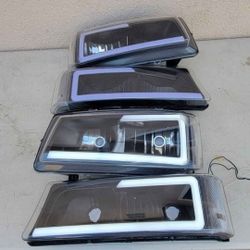 03-06 Chevrolet Silverado Avalanche LED DRL Headlights Luces Micas Calaveras Faros Faroles Focos Headlamps Chevy