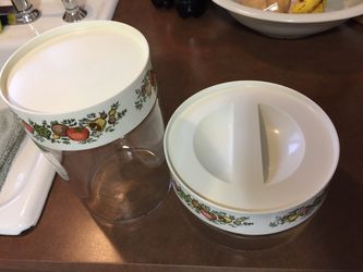 2 corning ware canisters spice of life pattern