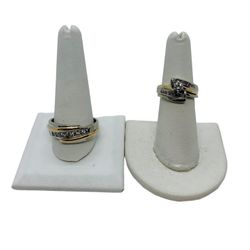 14K 2-Tone His & Hers Wedding Diamond Set 17 Grams Collectively