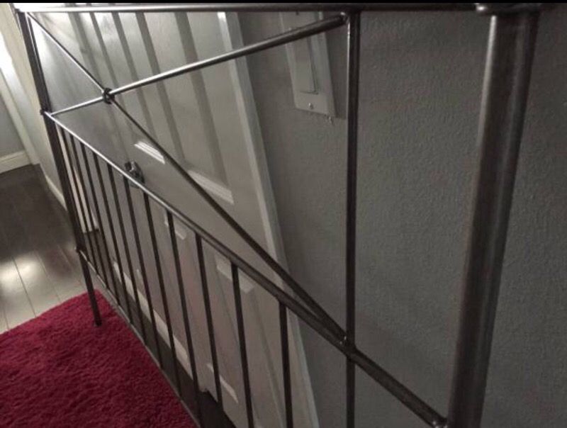 Pier 1 King or Cal King Wrought Iron Headboard & Steel Metal Bed Frame