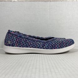 Skechers On The Go Dreamy Blue Pink Casual Comfort Knit Slip-On Ballet Flats Wmns Sz 8
