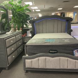 🇺🇸TAX SEASON FURNITURE SALE NOW🤩 ELEGANT 5pc BEDROOM SET 40% OFF RETAIL‼️