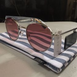 (NEW) (1 AVAILABLE) WOMEN’S J.CREW SILVER TORT ROUND WIRE-FRAME SUNGLASSES - SIZE: OS (MSRP: $79.50)  