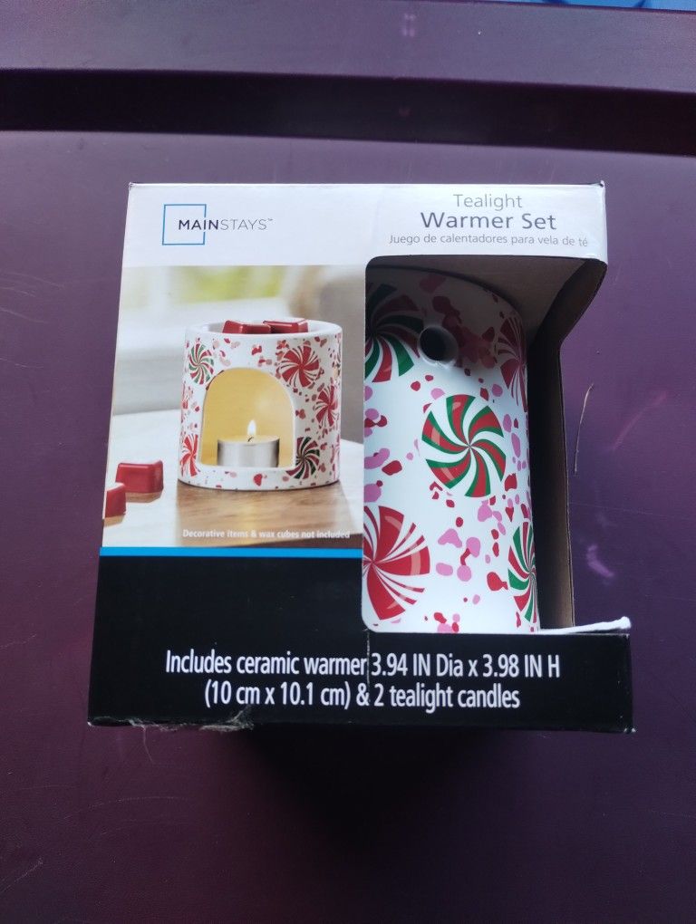 Christmas Candies Ceramic Tea Light Warmer Set