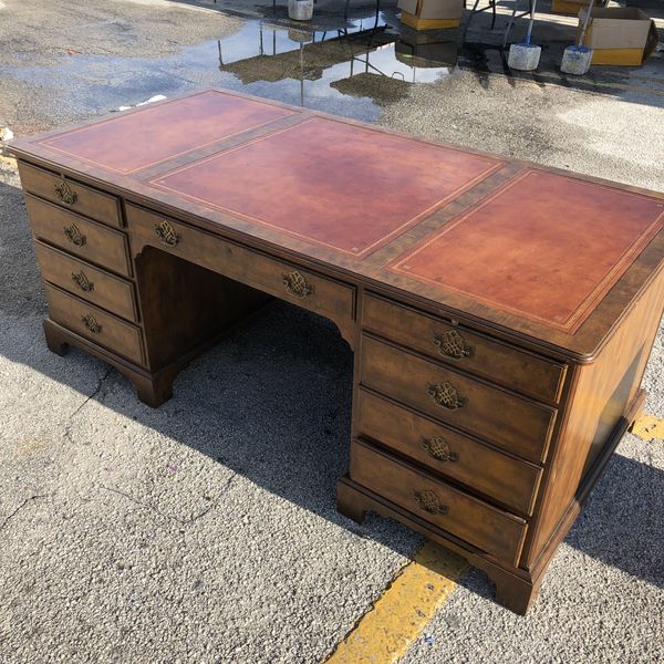 Vintage Antique Baker Furniture Lawyers Solid wood Desk for Sale in