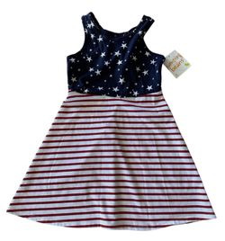 Jumping Beans Stars & Stripes July 4th Dress Sizes 6x And 12 (new in package) 