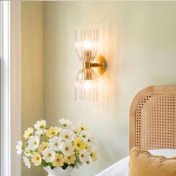 Whistler 2- ligth wall sconce in natural brass