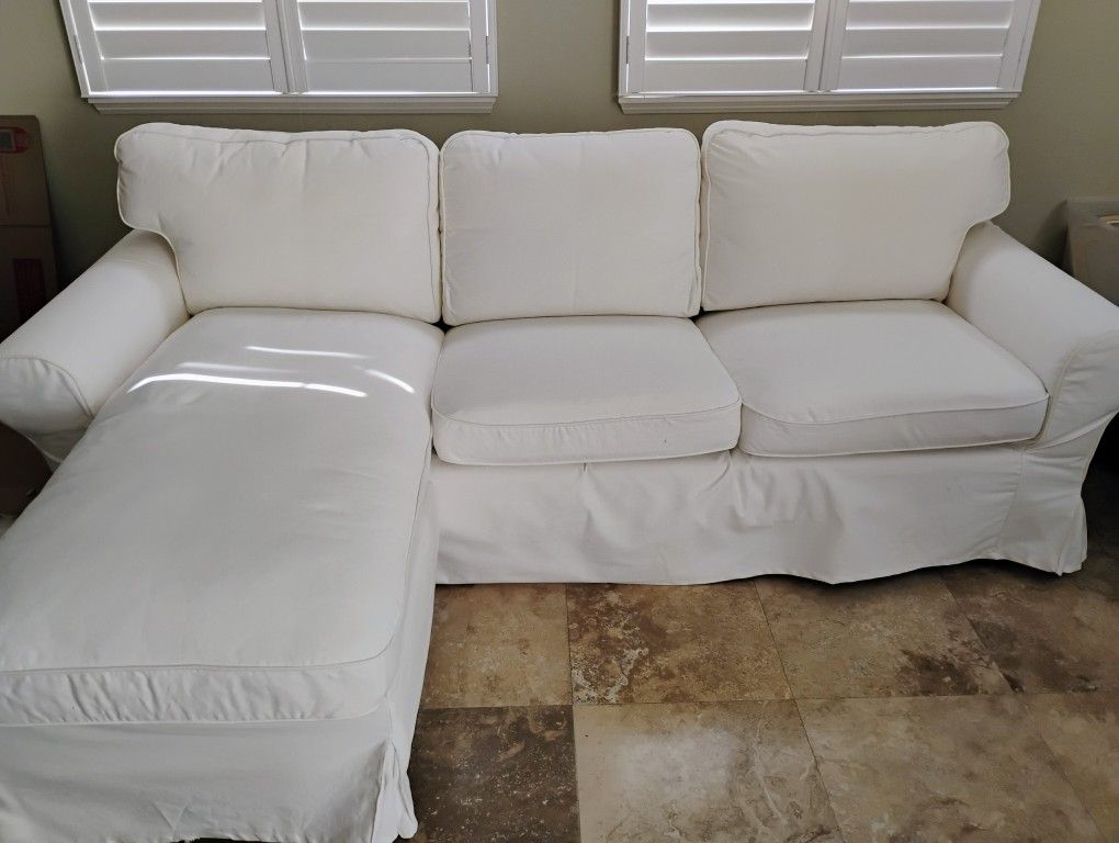 Beautiful White Sectional Sofa With Chaise
