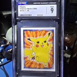 Pikachu Pokémon Merlin 1998 Series 1 - 25 CGC Mint 9