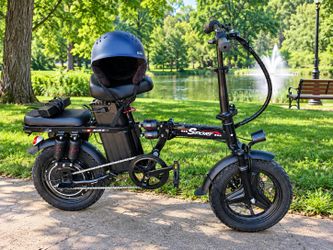 Ebike E-bike 28mph 1000w Brand Sport T Folding electric Bike with keys. Charger. Helmet & extra. Trade for