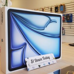 Apple IPad Air 6th Gen 13in Tablet - $1 DOWN TODAY, NO CREDIT NEEDED