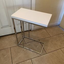 Brand New Snack Table , White 18”L X 10”W X 25”H