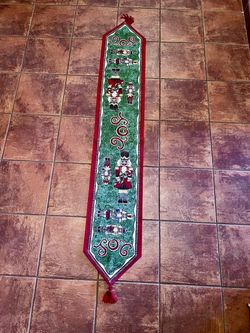 Festive Christmas Nutcracker Table Runner 72” Tapestry