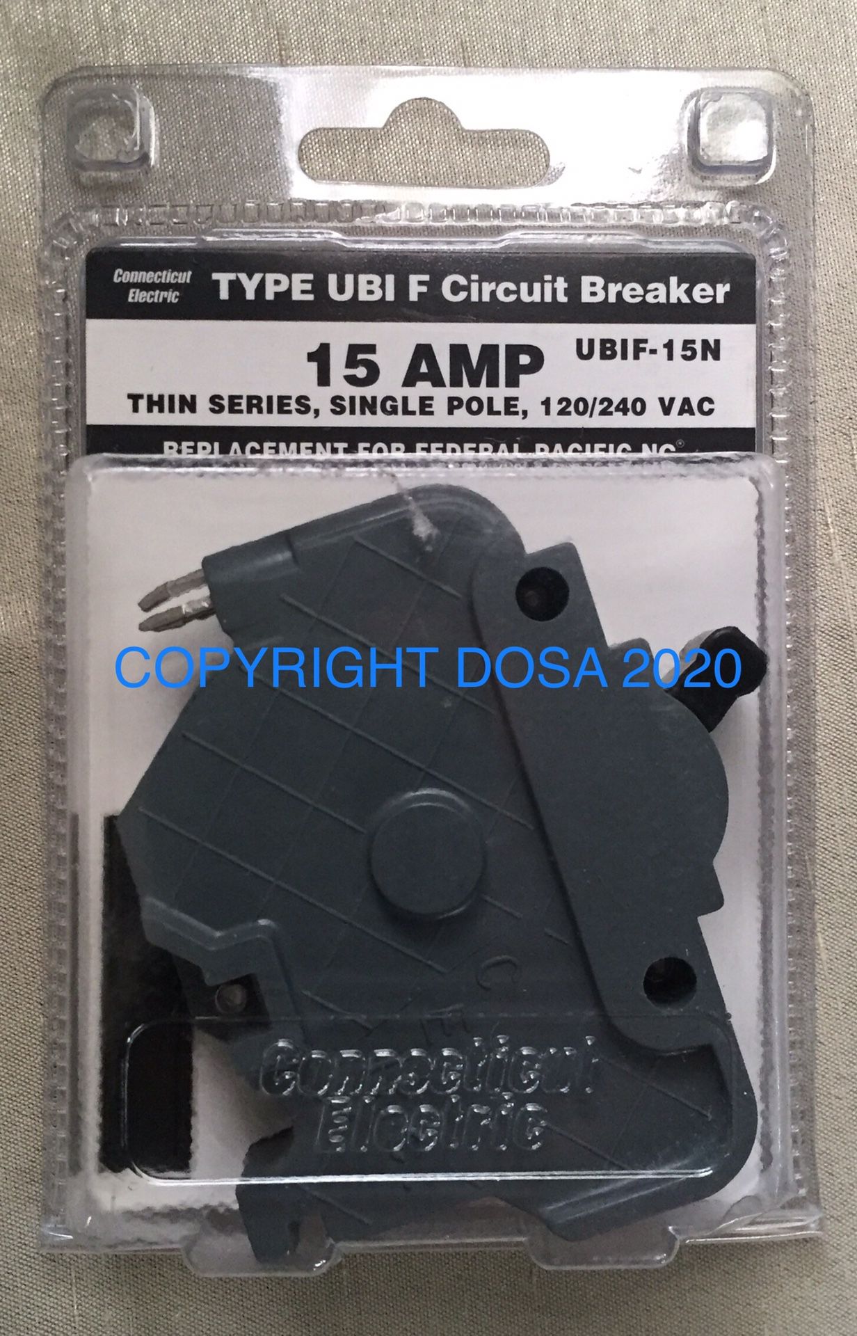 Federal Pacific 15AMP UBIF Circuit Breaker, UBIF-15N