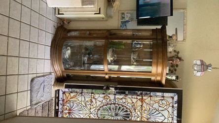 Curved Glass Curio Cabinet