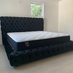 New In Box King Bed Frame With Mattress (Read Description Below)