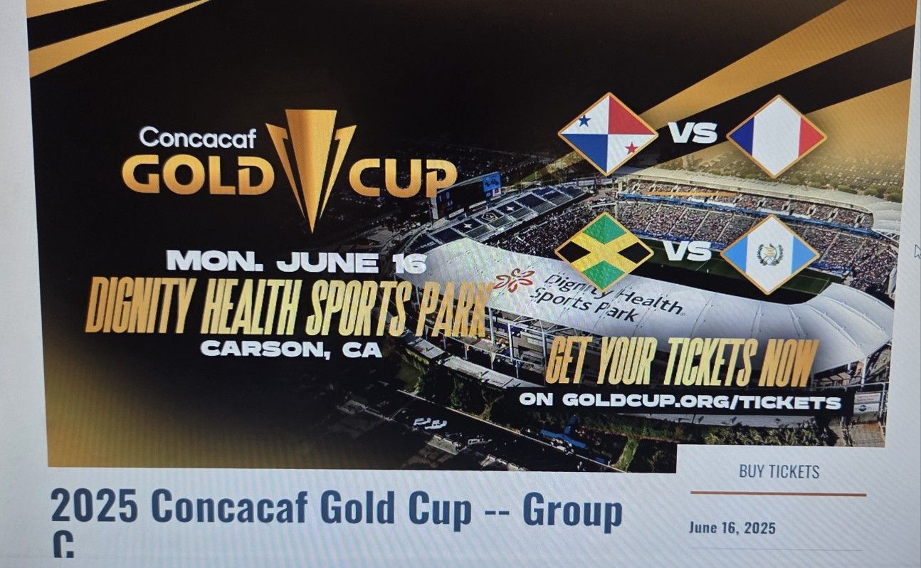 Concacaf Gold Cup Tickets (2) Jue 16th @ Digntity Health Sports Park, Carson