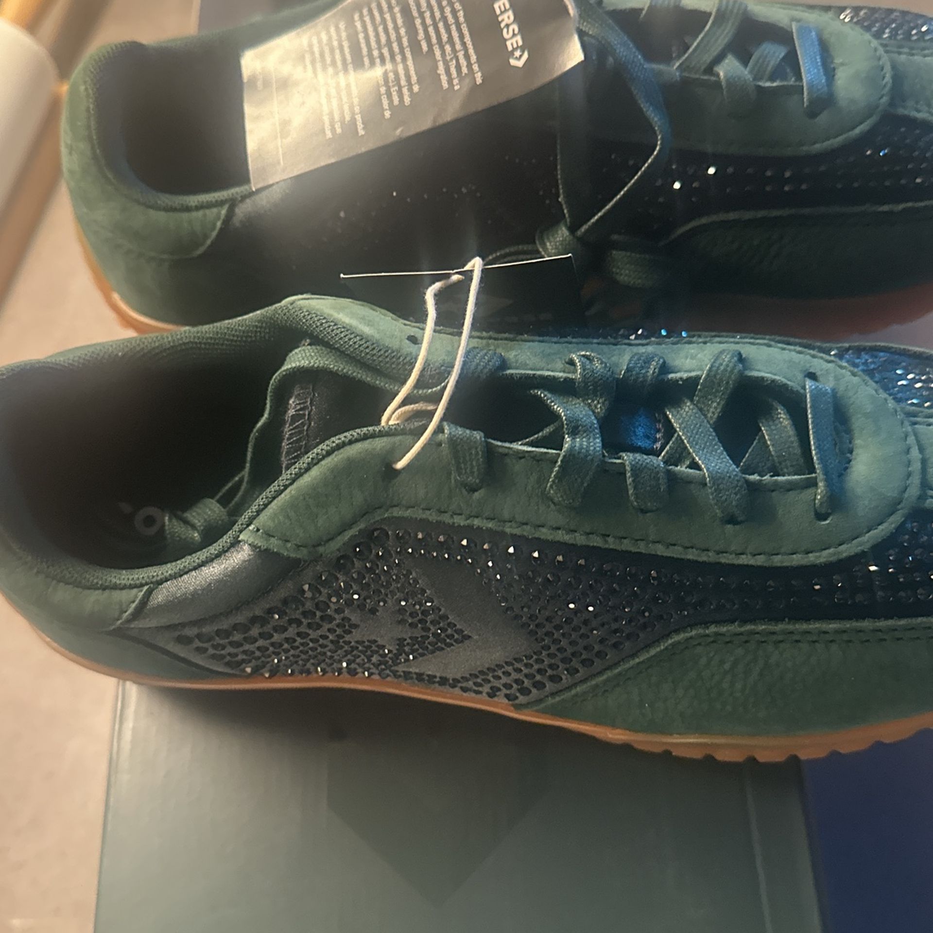 Converse Run Star Trainer Swarovski Deep Emerald Size 8.5