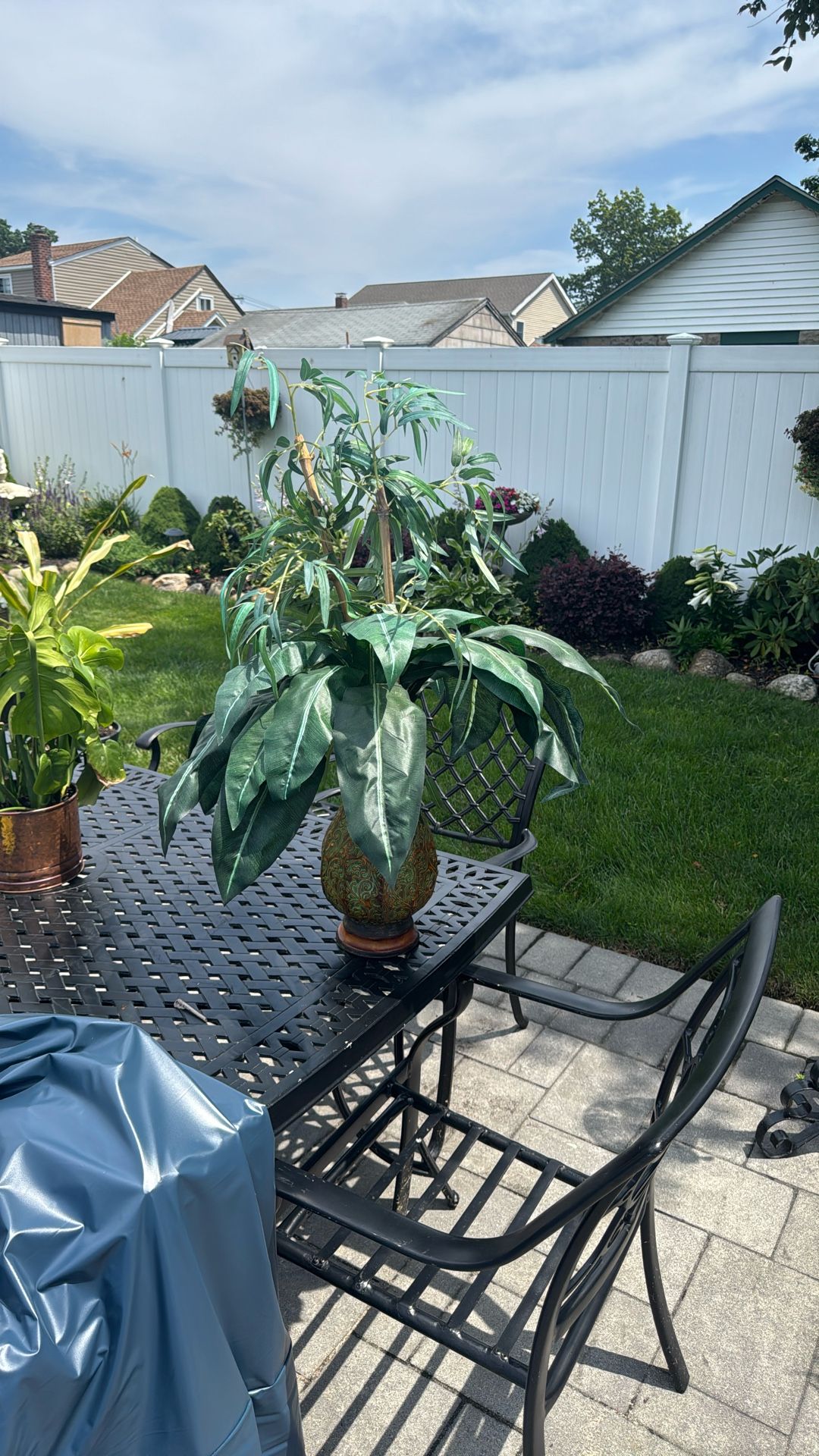 Artificial  34” Plant With Metal Vase
