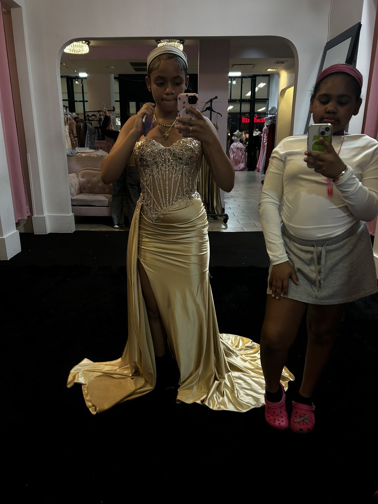 gold prom dress