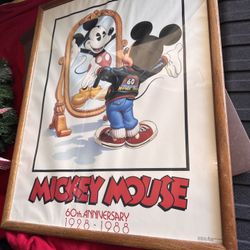 Disney Mickey Mouse Vintage 1(contact info removed) 60th Anniversary Poster