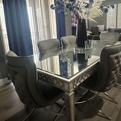 Z Gallerie Dinning Table Plus Chairs
