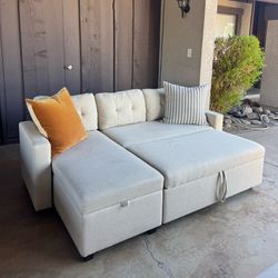 Cream Sleeper Sofa ( Delivery Available )