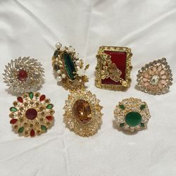 Fancy Gold Gemstone Rings - Desi Style Jewelry 