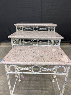 Set of Three Marble Top Nesting Tables