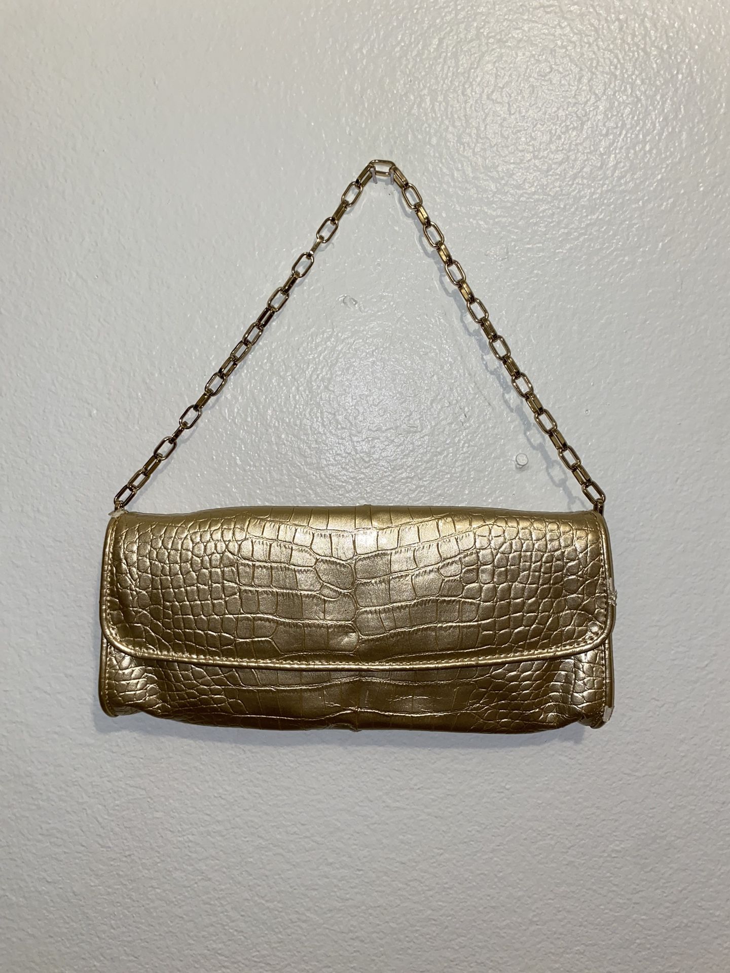 LOFT Gold Hand Bag Purse 