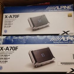 Alpine X-A70F X-Series 4-channel car amplifier — 120 watts RMS x 4