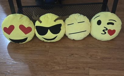 Emoji Pillows/Cushions 12" Price Is For All Four