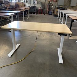 Flexispot 55x28 Light Wood Electric Height Adjustable Standing Lifting Office Computer Tablet Desk