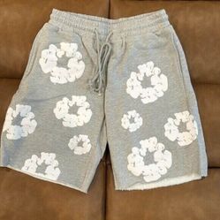Grey Demin Tear Shorts