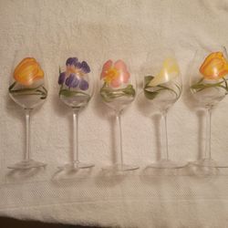 Hand Painted Wine Glasses