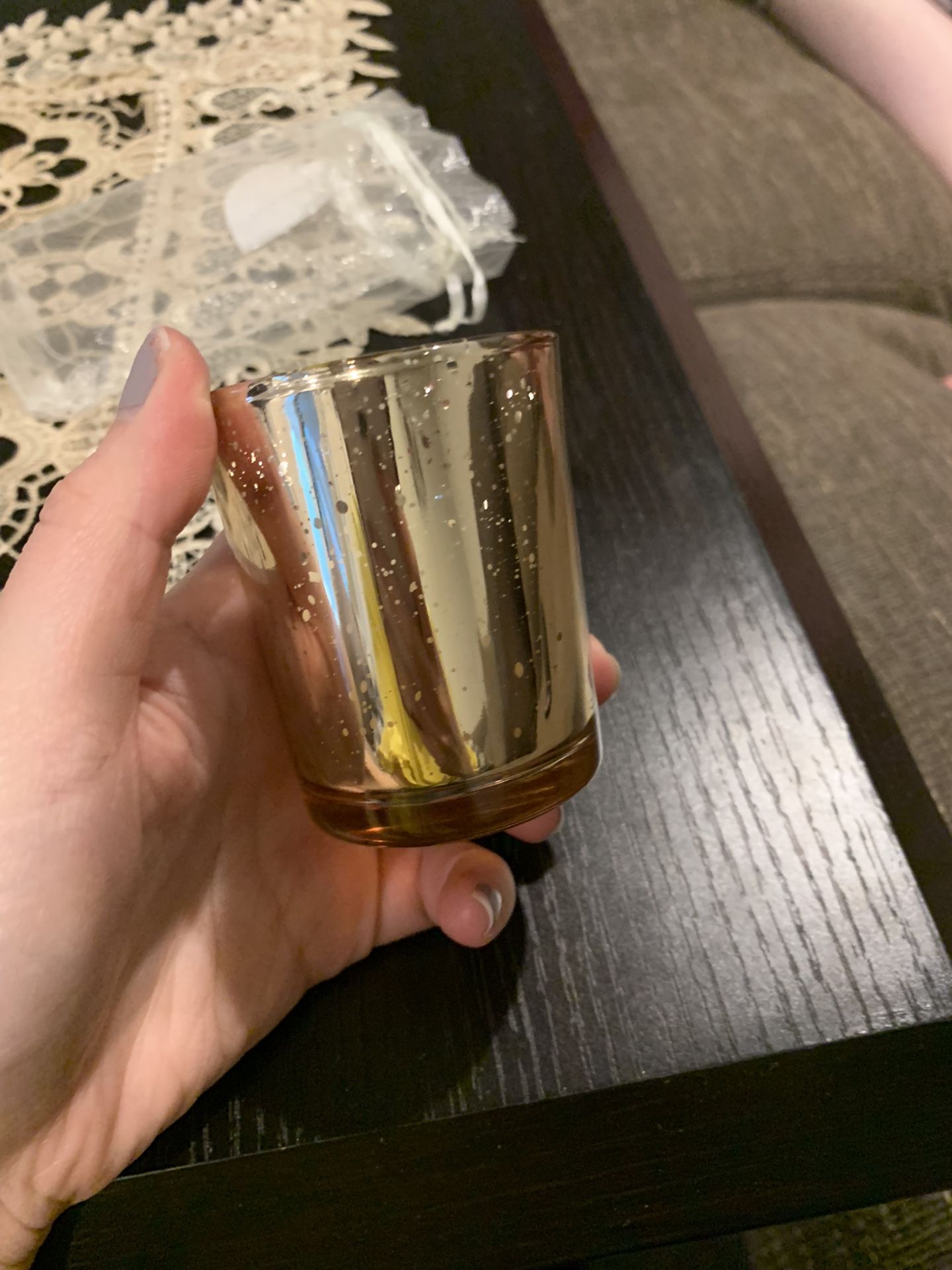 395 Pieces Of Gold Glass Vases In Bags With Candles Favors