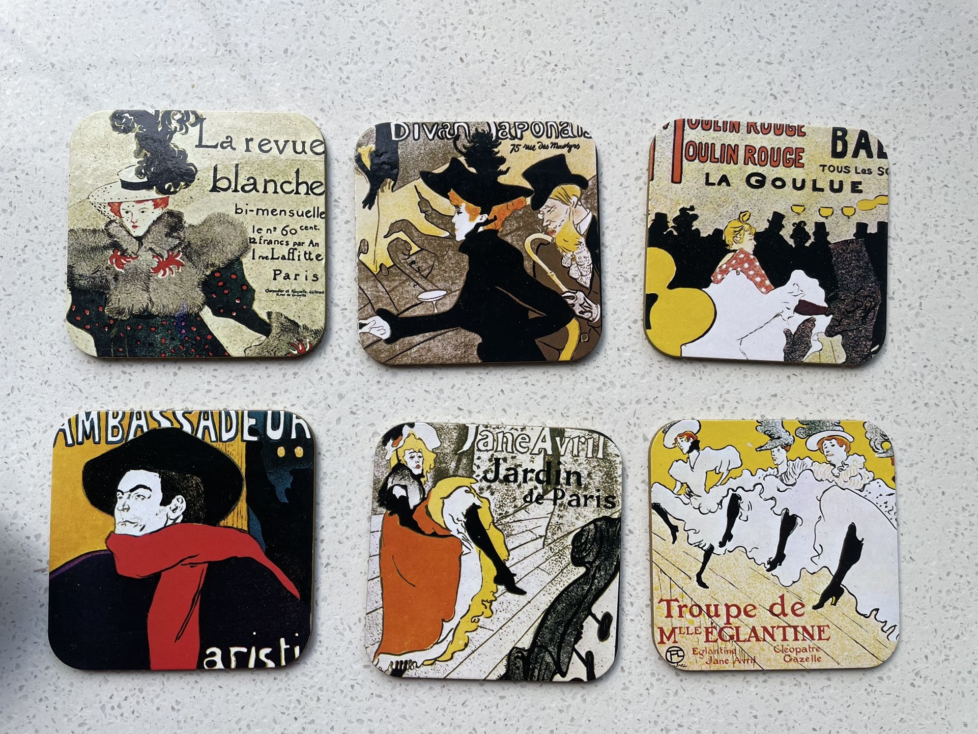 Set Of Six French Coasters