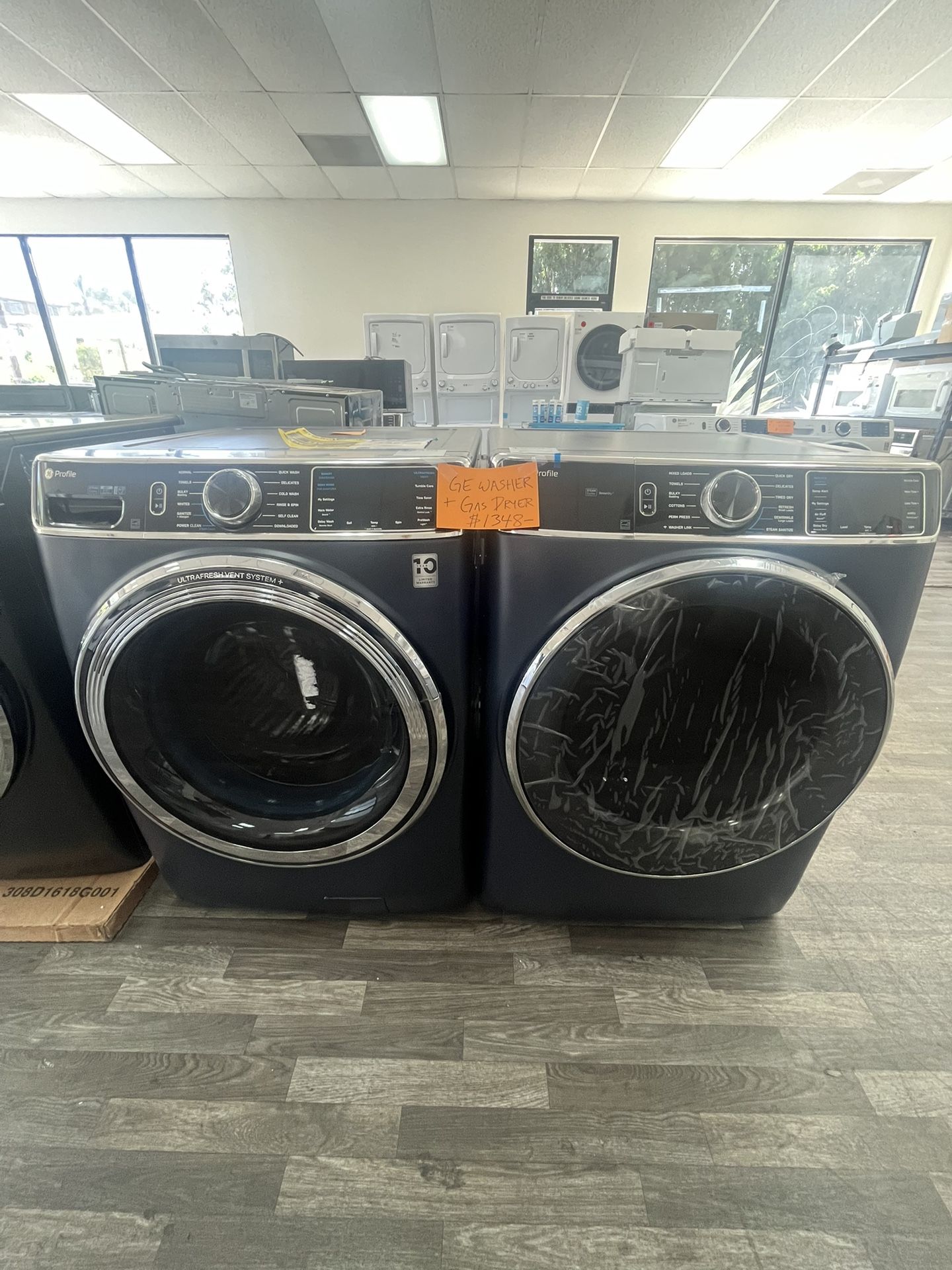 GE Front Load Washer/Gas Dryer Set, Includes One Year Warranty, Delivery Service Available