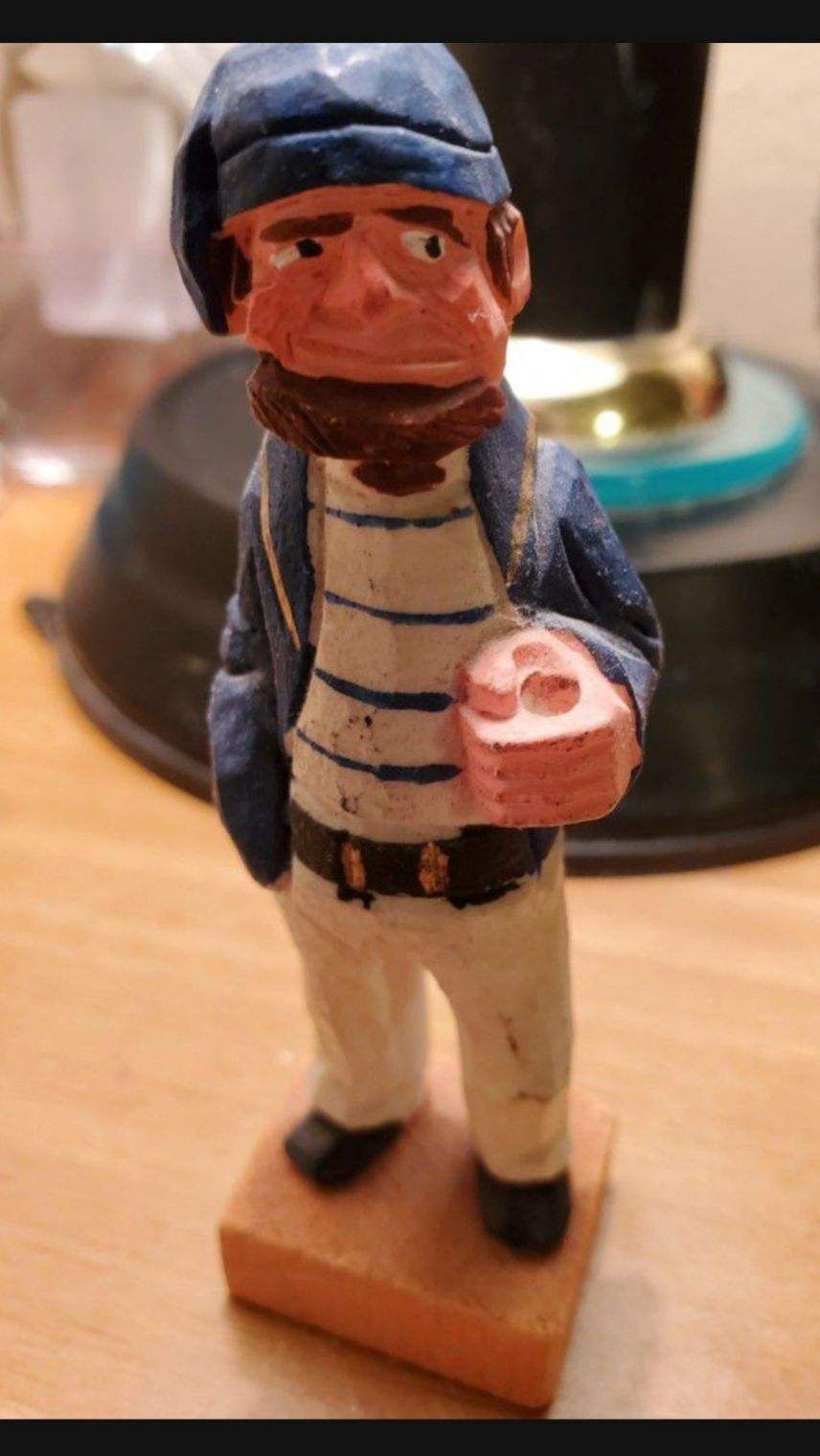 Wooden Pirate Figurine 