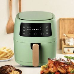 1pc 6L ABS Air Fryer, Nordic Green Multifunction Automatic Air Frver For Kitchen