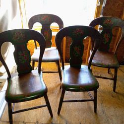 Antique Set Brown Painted Chairs -Lancaster Co(4)