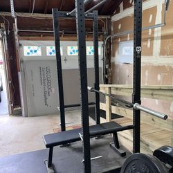 Rogue R3 Power Rack W/ Bench Gym Equipment Home Gym Garage Gym  