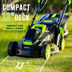 Steelite 13.2" Electric Lawn Mower for Small Yards 