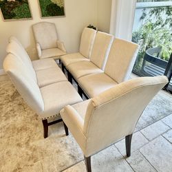 Set of 8 Restoration Hardware Hudson Parsons Nailhead Dining Chairs. Dining Room Set. RH